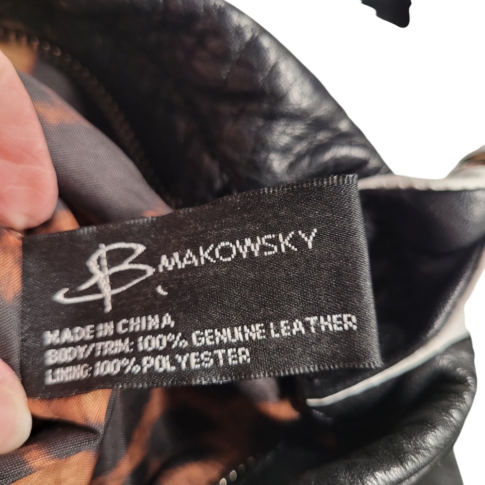 B Makowsky white & black leather handbag - M79 - Picture 9 of 12